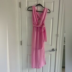 Reverse Brand Midi Multi-Way Pink Dress